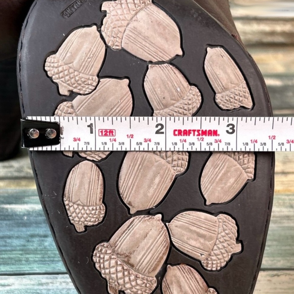 Born Crown Style Brown Leather Ankle Boots Chelsea Block size 10 42 like new - Picture 9 of 13